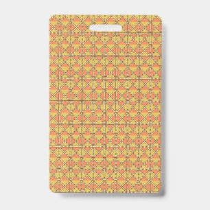 Crachá Um padrão simétrico laranja, amarelo e marrom