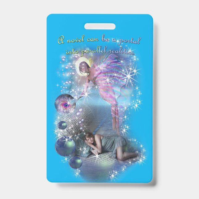 Crachá Um romance pode ser um portal para realidades para (Frente)