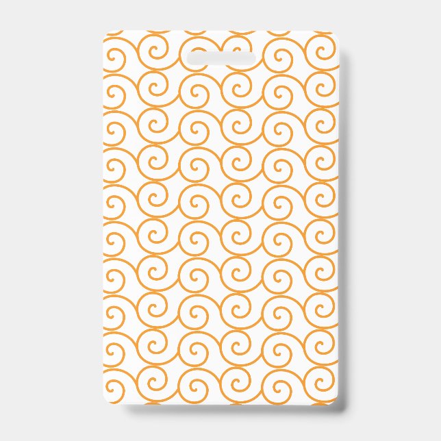 Crachá Um tapete marrom e laranja com um padrão repetitiv (Frente)