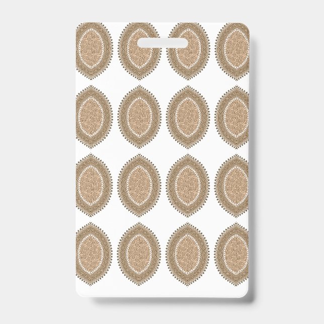 Crachá Um tapete retangular com um intricado moti geométr (Front)