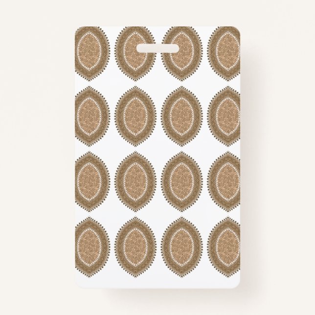 Crachá Um tapete retangular com um intricado moti geométr (Frente)