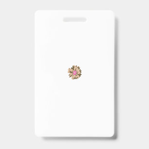Crachá Uma ilustração de flor colorida apresentando um ún