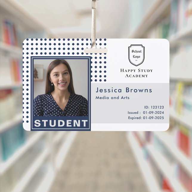 Crachá Universidade Azul de Marinho de Foto para Estudant (Criador carregado)