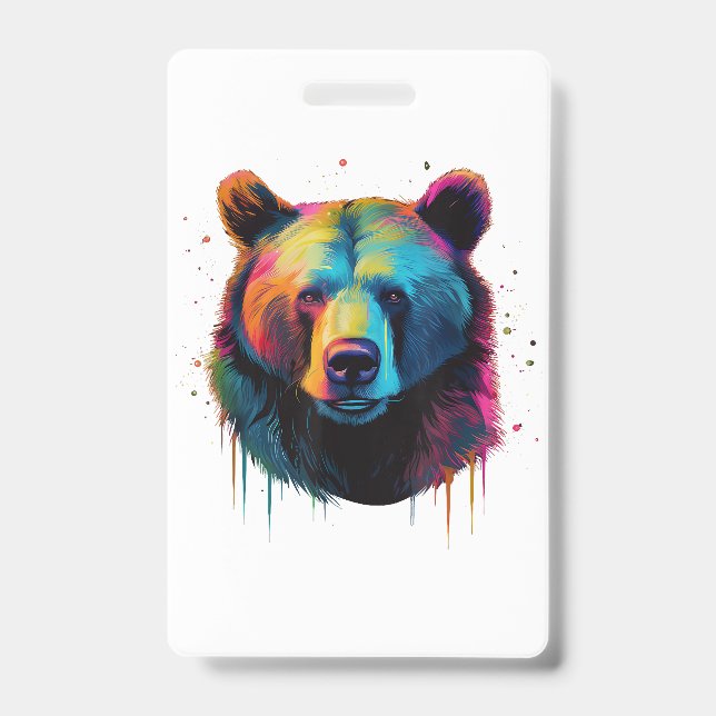 Crachá Urso Grizzly Aproxima Urso Cinza Grande Pop (Frente)