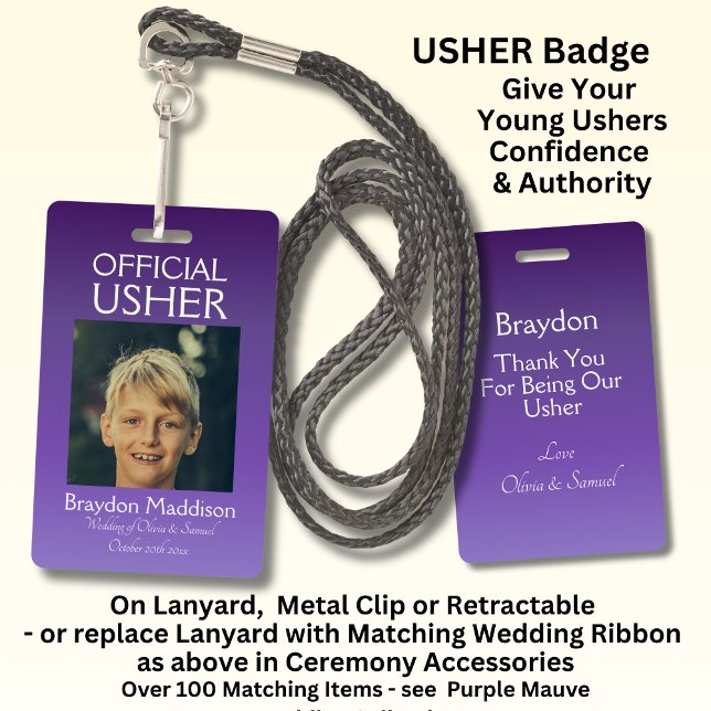 Crachá USHER Photo Official Badge Purple Mauve (Criador carregado)
