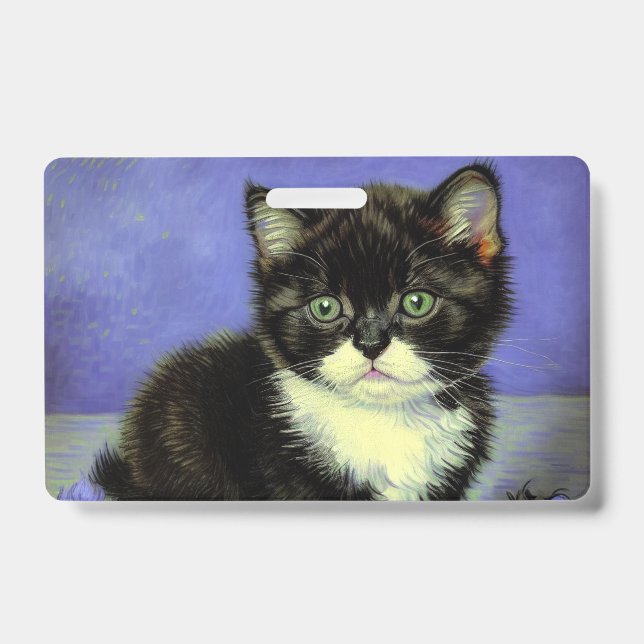 Crachá Van Gogh Tuxedo Kitten (Frente)