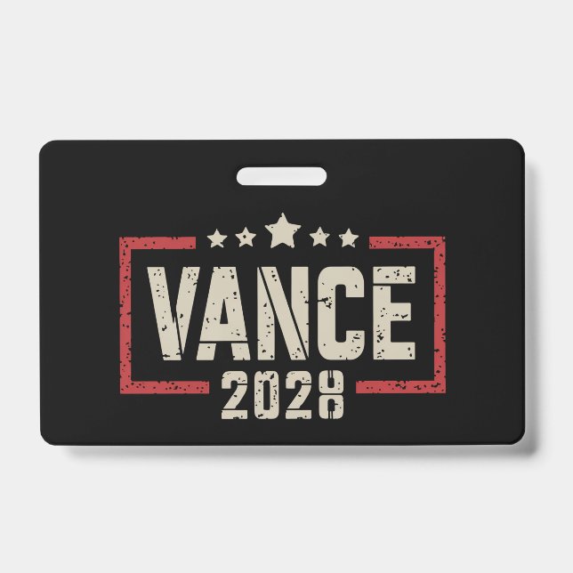Crachá Vance 2028 Presidente da campanha eleitoral (Frente)