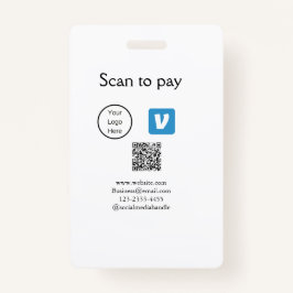 Crachá Varredura de código Q R para pagar adicionar logot