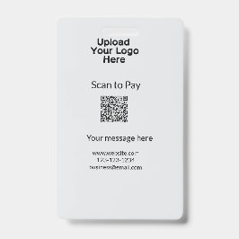 Crachá varredura mínima simples para pagar Adicionar logo