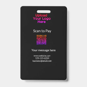 Crachá varredura mínima simples para pagar Adicionar logo