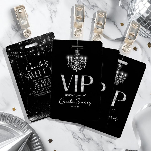 Crachá Velho Hollywood B & W Lustre Sweet 16 ID1108 (Criador carregado)