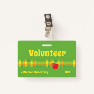 Crachá verde da escola de voluntários
