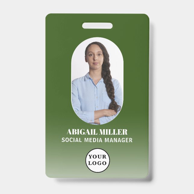 Crachá Verde de Arca de Gradação de Fotografias Pe (Frente)