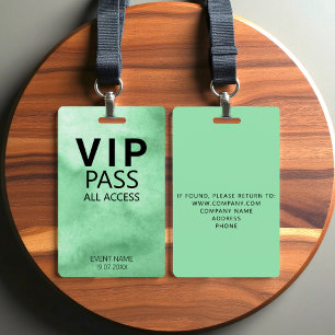 Crachá Verde de Evento de Acesso Total VIP Persona