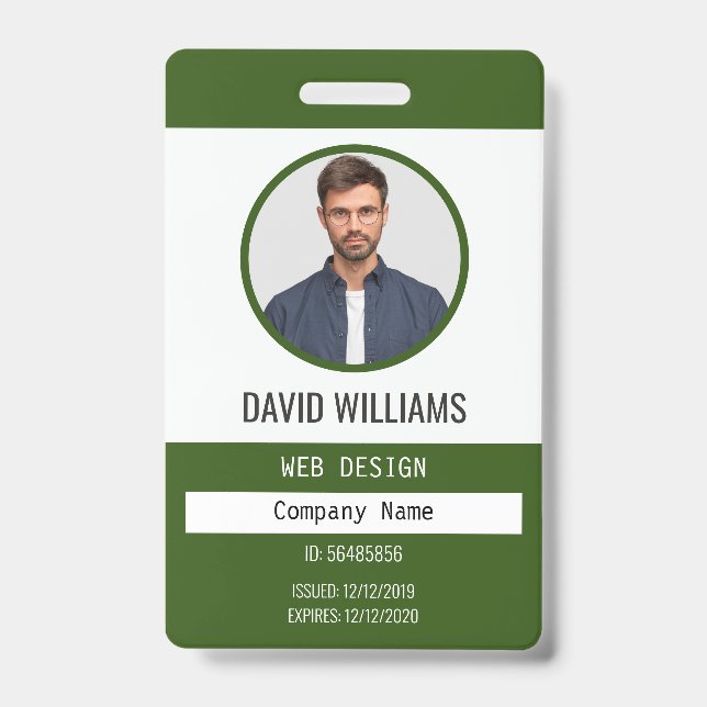 Crachá Verde | Empresa de Fotografia Profissional (Frente)