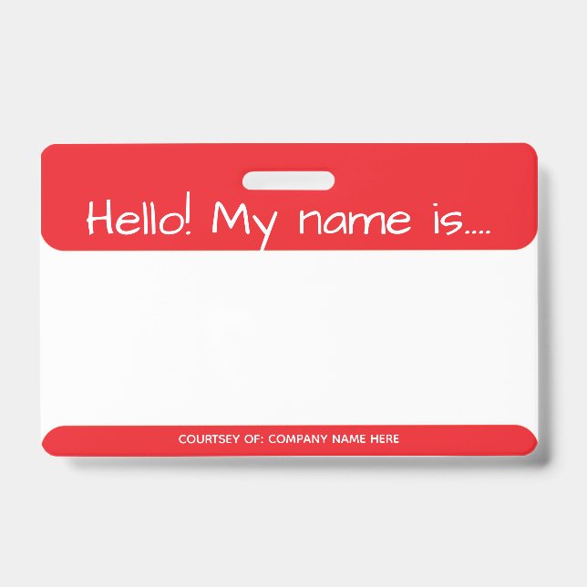 Crachá vermelho da identificação do visitante (Frente)