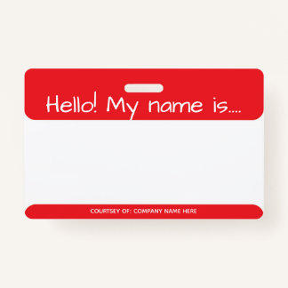 Crachá vermelho da identificação do visitante