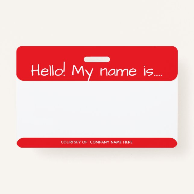 Crachá vermelho da identificação do visitante (Frente)