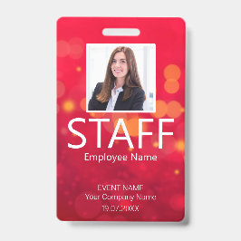 Crachá Vermelho de Evento de Código QR de Funciona