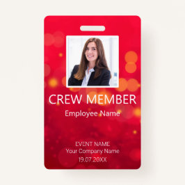 Crachá Vermelho do Evento de Código de Barras de M