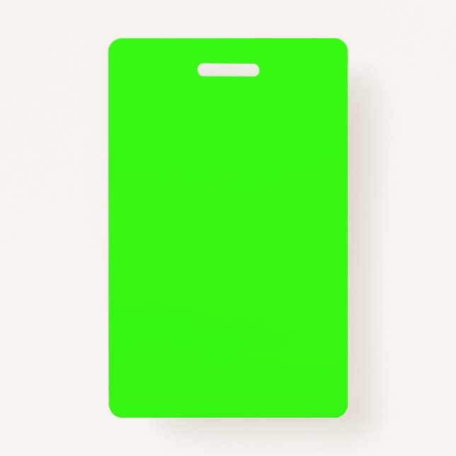 Crachá Vertical Neon Green Badge – Customizable (Frente)