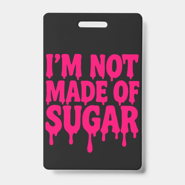 Crachá Vertical Neon-Pink (Preto) - Personalizável (Frente)