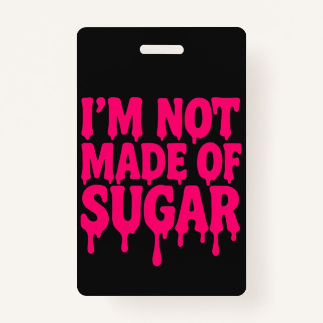 Crachá Vertical Neon-Pink (Preto) - Personalizável (Frente)