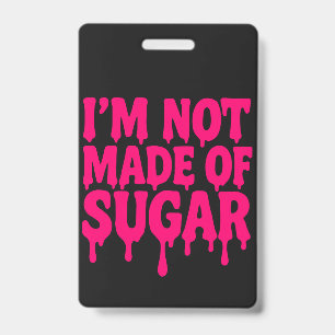 Crachá Vertical Rosa Neon (Preto) – Personalizável