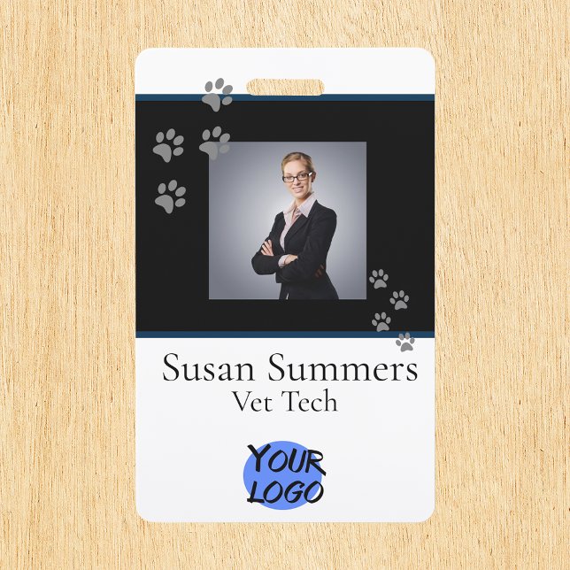 Crachá Veterinário Groomer Pet Dog Cat Business (Criador carregado)