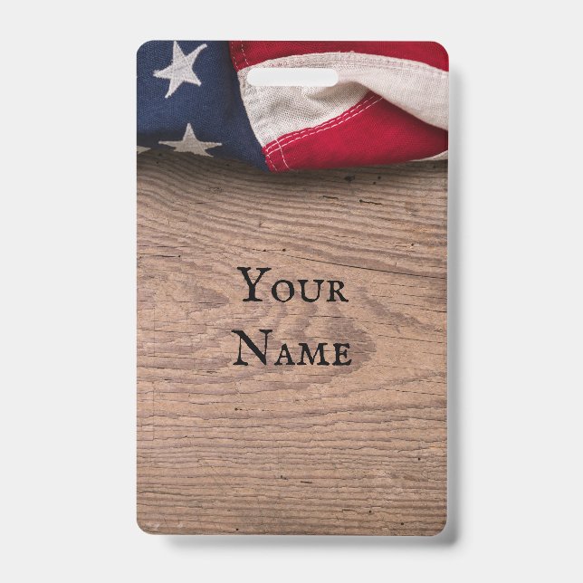 Crachá Vintage American Flag Border (Frente)