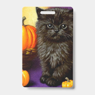 Crachá Vintage Halloween Kitten