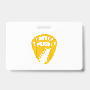 Crachá Vintage Love Guitar Music Lover Gift