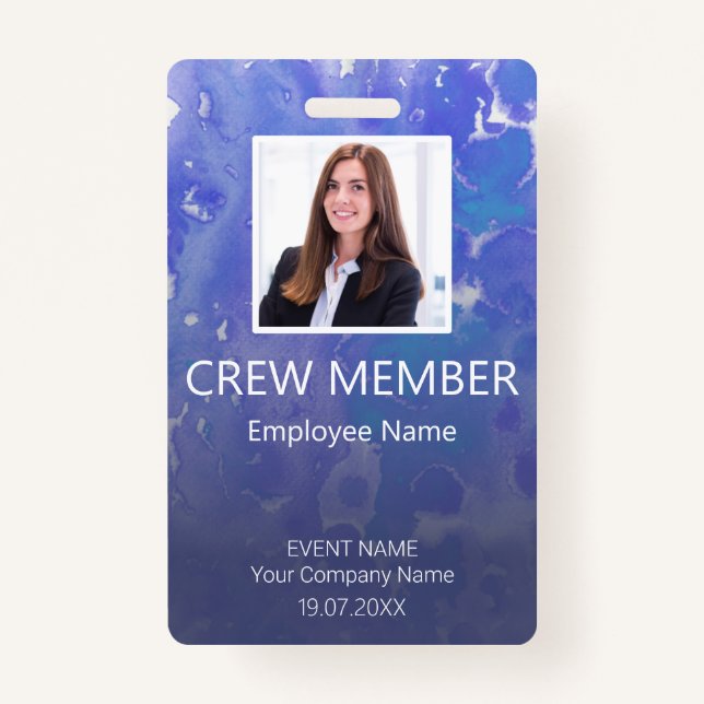 Crachá Violeta de Evento de Código de Barras de Me (Frente)