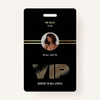 Crachá VIP Access Member Gold Foil Nighclub