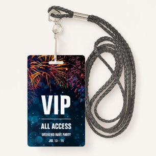 Crachá VIP All Access Event Pass   Fogos de artifício Fin