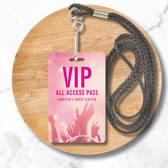Crachá VIP All Access Pass Sweet Sixteen Birthday (Criador carregado)