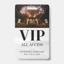 Crachá VIP de Acesso Total a Evento Personalizado