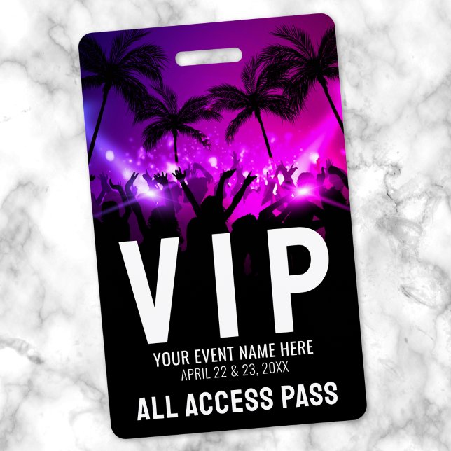 Crachá VIP de Evento de Passagem de Acesso (All Access Pass Event VIP Badge )
