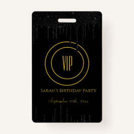 Crachá VIP de Festa de aniversário com brilho de unidades