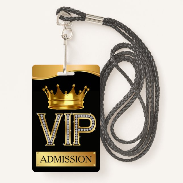 Crachá VIP Lanyard (Frente com cordão)