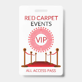 Crachá VIP Pass Red Carpet