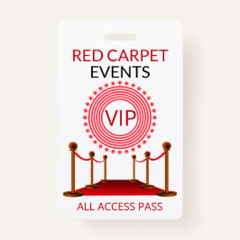 Crachá VIP Pass Red Carpet
