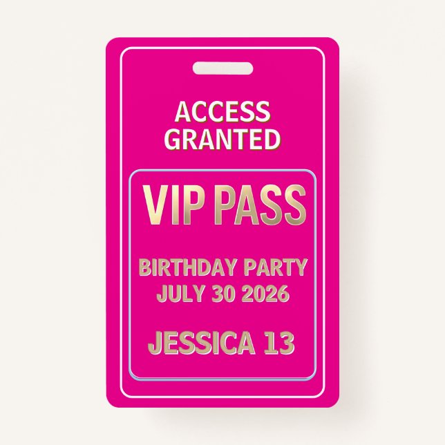 Crachá VIP passa no aniversário de 10 anos (Frente)