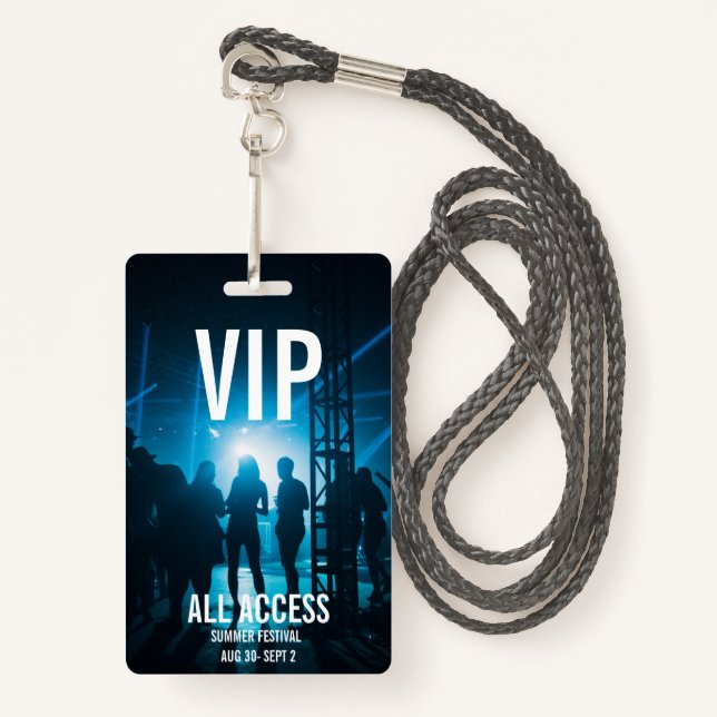 Crachá VIP Personalizado Sessão de Evento de Concertação  (Frente com cordão)