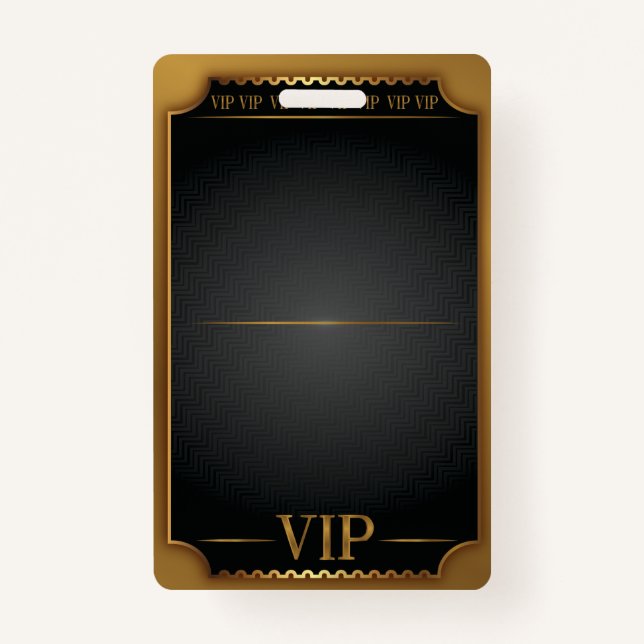 Crachá VIP TODO O VAZIO Dourado de acesso Personalize-se (Frente)