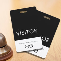 Crachá Visitante de Logotipo da Empresa