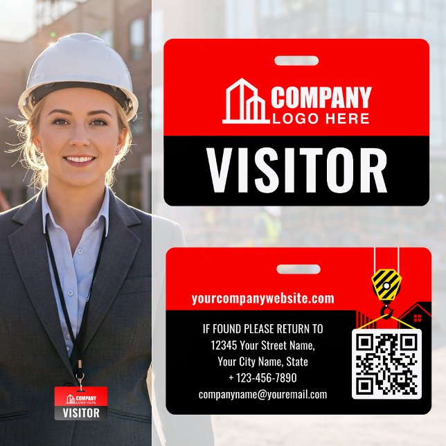 Crachá Visitante ID Logotipo de Construção Local de Ident (Criador carregado)