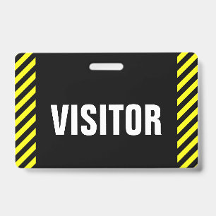 Crachá "VISITANTE" + Insígnia Listras Pretas e Amarelas