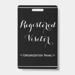 Crachá "Visitante Registrado" glamouroso