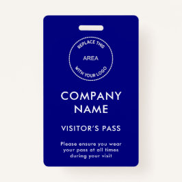 Crachá Visitantes Passam o nome da empresa Logotipo Azul